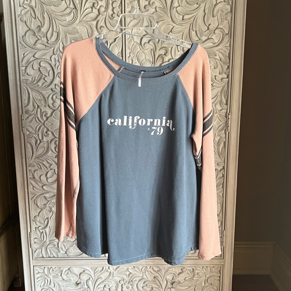 Free People California Long Sleeve Tee Sweatshirt